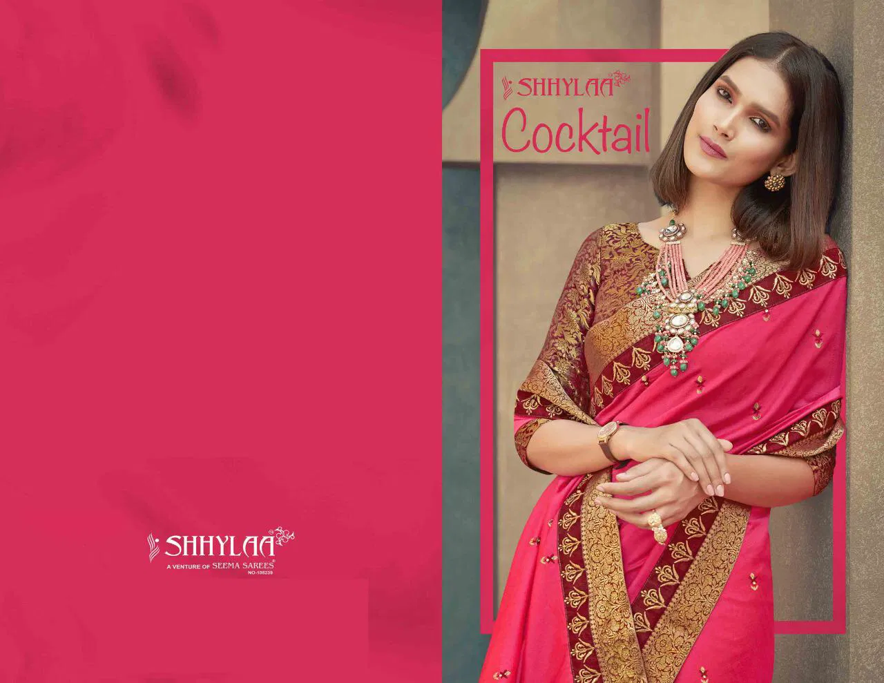 SHHYLAA COCKTAIL  HEAVY  BANARSI LACE LATEST FANCY DESIGNER SIKL SAREE COLLECTION